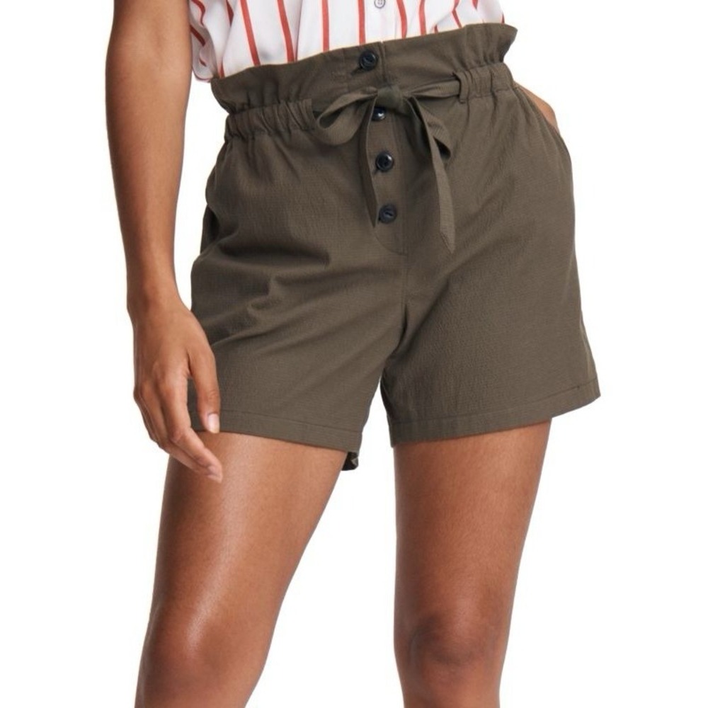 Rag & Bone Camille Relaxed Fit‎ Shorts Cotton Blend Relaxed Seersucker Size 2